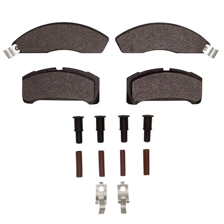 Dynamic Friction Co 5000 Advanced Brake Pads - Semi Metallic and Hardware Kit, Long Pad Wear, Front 1551-0152-01